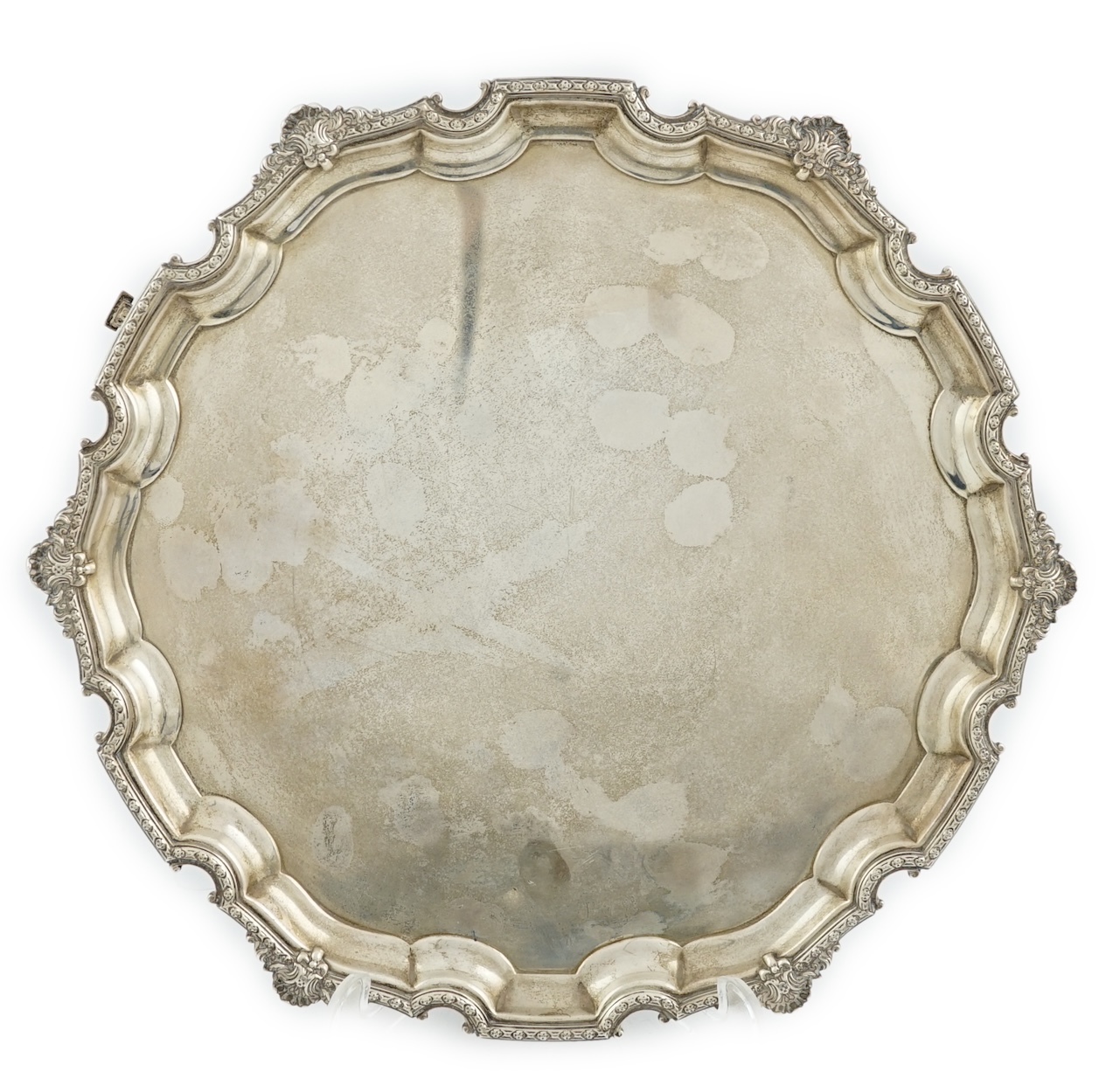 A George VI silver salver, by A.E. Poston & Co Ltd